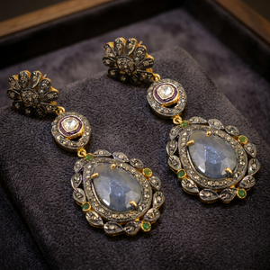 Vintage Flower Chandelier Earrings 22k Gold Plated <b>Crystal</b> Rhinestone Women's Party Jewelry - Product Image 2