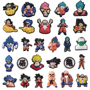 Dragon pvc bola z sapato encantos japão dos desenhos animados goku sapato rendas encantos fivela decoração para loja de sapatos