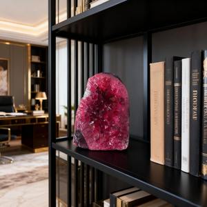 Collection de présentoirs naturels : Cristal de géode de quartz, Bol chantant en cristal de forme libre, Pierres, Artisanat en cristal, Grappe de géode de quartz rose - Product Image 4