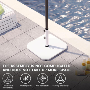 Jh-mech trắng mặt trời Ô tấm cơ sở lâu dài 19.7x19.7x13.8 inch thép không gỉ ô đứng ngoài trời cơ sở - Product Image 3