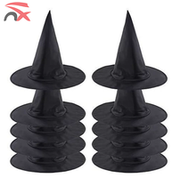 Vente chaude en gros Cosplay Costume Party Noir Chapeaux Assistant Sorcière Chapeau pour Halloween Festival