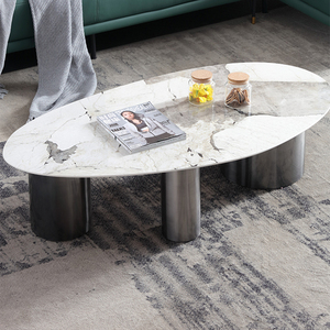 Fabricant <span class=keywords><strong>de</strong></span> mobilier <span class=keywords><strong>de</strong></span> maison, <span class=keywords><strong>table</strong></span> basse design à trois pieds, titane <span class=keywords><strong>gris</strong></span>, acier inoxydable, <span class=keywords><strong>table</strong></span> basse moderne et luxueuse décorative - Product Image 3