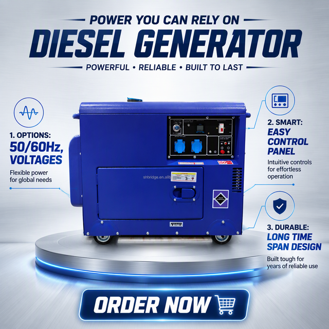 Silent Generator 5KW 6KW 8KW 10KW 12KW 15KW 20KW 5KVA 8KVA 10KVA 12KVA 15KVA 20KVA 25KVA Diesel Generators Backup Power for Home