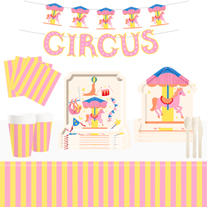 Juego de Vajilla Desechable Personalizado DAMAI para Fiesta de Circo, Decoración para Celebración de Cumpleaños Infantil con Platos y Servilletas - Product Image 2