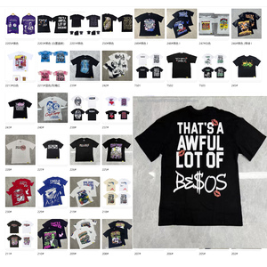 Dropshipping Men's <b>Y2k</b> Streetwear Oversized T-<b>shirt</b> 100% Cotton Letter Pattern Casual Tops - Product Image 1