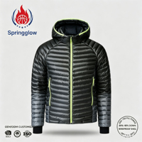 Chaqueta Acolchada con Capucha para Hombre con Logotipo Personalizado, Chaqueta de Plumón Brillante a Prueba de Viento para Invierno, Chaqueta de Plumón para Hombre al por Mayor OEM