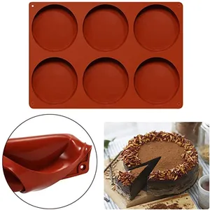 Shenhong — moule rond antiadhésif en silicone, 6 cavités, pâtisserie, rond