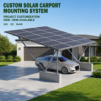 Système de montage de carport solaire personnalisé OEM ODM, structure de support de panneaux photovoltaïques pour projets de stationnement résidentiel en allée