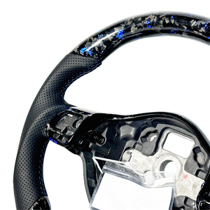 Volante Deportivo de Fibra de Carbono Forjado Azul Plateado Más Popular, con Cuero Perforado, para Volkswagen MK6 MK5 MK4 Golf R GTI <span class=keywords><strong>GTS</strong></span> - Product Image 5
