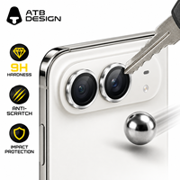 Protection d'objectif d'appareil photo ATB Custom LOGO HD 9H, anti-rayures, en verre, pour iPhone Duo, installation facile, compatible avec les coques.