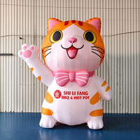 Mascotte publicitaire gonflable Chat porte-bonheur, personnage de dessin animé géant en tissu Oxford pour la décoration et l'affichage d'événements extérieurs
