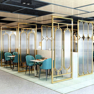 ฉากกั้นห้องร้านอาหารสแตนเลส LL282 ติดตั้งง่าย ฉากกั้นเฟอร์นิเจอร์สำนักงานโลหะ - Product Image 1
