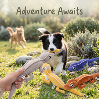 Jouet pour chien en peluche recyclée en forme de lézard, super doux, durable, couineur, interactif, pour chiot, à mâcher, écologique, intérieur/extérieur, usine OEM ODM