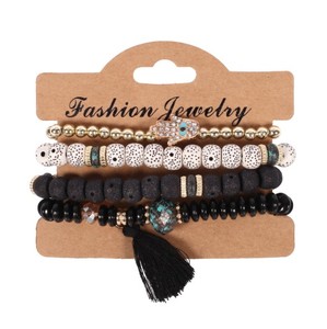 วินเทจพู่ Bodhi ลูกปัดสร้อยข้อมือ Boho ฟาติมาสร้อยข้อมือมือ - Product Image 4
