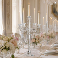Candélabre en cristal pour mariage à 9 bras, décoration d'intérieur, candélabre en cristal à 5 bras, centre de table de mariage