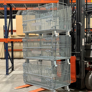 Tiên tiến hệ thống lưu trữ bánh xe đính kèm Stack gấp tùy chỉnh kích thướ<span class=keywords><strong>c</strong></span> giỏ - Product Image 6