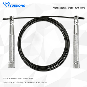 <span class=keywords><strong>Cuerda</strong></span> <span class=keywords><strong>de</strong></span> Saltar Rápida YUEDONG con Mango <span class=keywords><strong>de</strong></span> Aluminio y Cable <span class=keywords><strong>de</strong></span> Acero Ajustable para Fitness, Boxeo, Gimnasio y Crossfit - Product Image 1