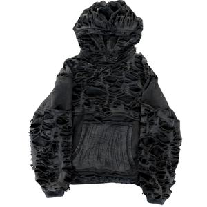 2025 Luxury Manufacturer Custom <b>Hoodie</b> <b>for</b> <b>Men</b> Wasteland Punk Style Ripped Vintage Washed High Quality Winter Fashion Hooded - Product Image 1