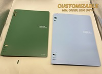 Carnet de notes spirale vert B5 imprimé avec couverture en PP et onglets d'indexation