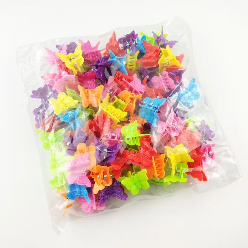JUHU bambini ornamenti per i capelli casuale di colore della farfalla piccola clip di artiglio versione in plastica accessori per bambini mini clip di capelli frangia