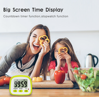 Elegan baterai rumah tangga hitung mundur dapur kecil Digital Timer bertenaga 100 menit Logo disesuaikan tampilan LCD modis ABS