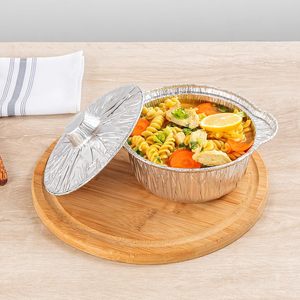 Pots et casseroles jetables en aluminium rond avec couvercle - Product Image 6