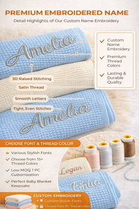 2 giorni di Drop Shipping personalizzato personalizzato ricamato nome del bambino coperta per neonati Baby Shower <span class=keywords><strong>regalo</strong></span> - Product Image 6