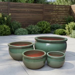 High Quality Chau Viet Pottery Vietnamese Ceramic Glazed Modern Flower <b>Pots</b> <b>Large</b> Jade Home Hotel Shopping Mall Garden Use - Product Image 2