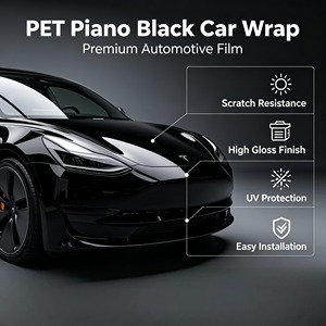 Vinilo para Envoltura de Autos, Negro Piano, Cristalino, de PVC PET de Alto Brillo, Libre de Burbujas, Resistente a los Rayos UV, para Cambio de Color de Carrocería, 1.52*16M - Product Image 3
