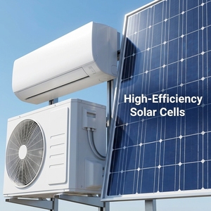 เครื่องปรับอากาศพลังงานแสงอาทิตย์ 9000BTU 48V ได้รับการรับรองมาตรฐาน CE ระบบออฟกริด 100% แบบแยกส่วน พร้อม WIFI รุ่น GD-12KBTU-CH รองรับการจ่ายไฟสองระบบ อัจฉริยะ - Product Image 3