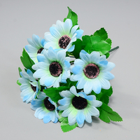 Tournesol artificiel de qualité supérieure sept têtes de décoration de jardin en soie fleurs tournesol artificiel