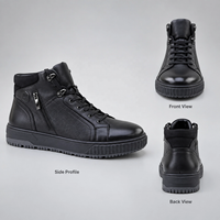 Bottes décontractées pour hommes RADOLFA Premium en cuir de veau véritable avec fermeture éclair latérale, antidérapantes, design italien de luxe