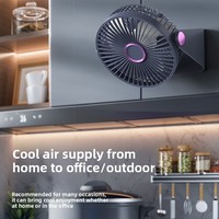 Nouveau ventilateur de circulation d'air de bureau domestique - Ventilateur silencieux mural de petite taille - Lampe d'ambiance avec lumière nocturne