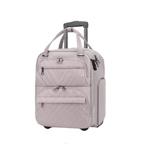 Lightweight Rolling Underseat travelling case bags cases trolley suitcase Women luxury carry on luggage with laptop compartment