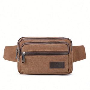 Sac banane pour homme en toile durable de couleur kaki avec logo personnalisé, idéal pour les sports de plein air et les loisirs - Product Image 5