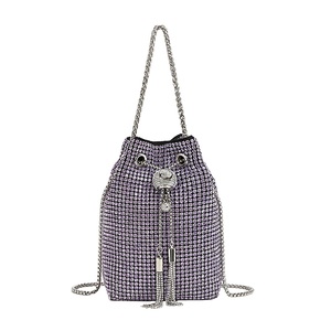 Women Classic Crystal Bucket Bag Luxury Drawstring <b>Shoulder</b> Bag with a Detachable <b>Strap</b> for Work Daily Life - Product Image 2
