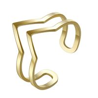 Myshape Nouvelle Bague Géométrique Simple Double V pour Femme en Acier Inoxydable, Bagues Ouvertes Minimalistes, Bijoux Tendance 2022, Cadeau