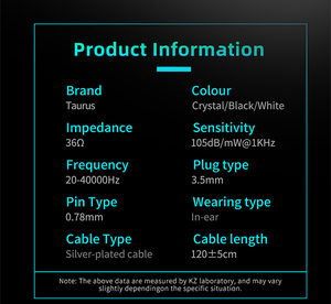 Écouteurs intra-auriculaires filaires KZ Taurus avec double microphone HD, prise en charge de la connexion Bluetooth, suppression du bruit, écouteurs de monitoring pour chanteurs - Product Image 6