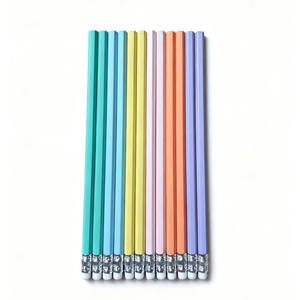 Lot de 12 crayons en bois effaçables hexagonaux de 7,5 pouces, couleur macaron, logo et emballage personnalisés, certifiés FSC EN71, directement de l'usine - Product Image 3