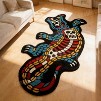 Tapis Gengar Pokémon violet, motif fantôme de dessin animé, tapis doux Y2K, tapis en forme de Bearbrick, tapis d'anime