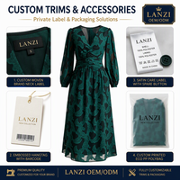 Fabricant de robes midi sur mesure pour femmes, élégantes, à manches longues, col en V, grandes tailles, semi-formelles, pour les acheteurs en gros
