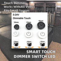 Interrupteur tactile Youbang 5V 12V 24V à intensité variable sans limite marche/arrêt IP37 en matériau PC pour éclairage LED de cuisine et d'hôtel
