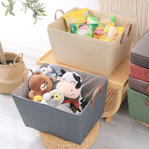 Folding <b>Storage</b> <b>Basket</b> Rattan Woven With Handle 3-4L For Toys Laundry Miscellaneous Organizer Standing Type Spring 2021 - Product Image 2