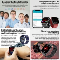 Reloj inteligente ET580, pantalla AMOLED de 2,04 pulgadas, 380mAh, BT, teléfono de llamada SOS, ECG, composición de la sangre, monitor de salud, reloj inteligente ET580