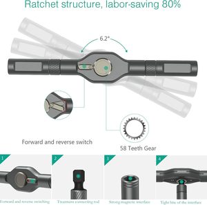 42 <strong>1</strong> Industrial Magnetic <strong>Screwdriver</strong> <strong>Set</strong> Portable Repair Tool Kit Chrome Detachable Ratchet Handle DIY Ratchet <strong>Screwdriver</strong> Kit - Product Image 3