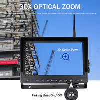 Tour de grue sans fil 9 pouces HD 1080P Moniteur 30x Zoom Camera Backup Reverse System Waterproof Metal Pedal Control Box DVR Kit