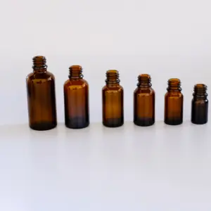 1Oz Amber Glazen Fles Met Druppelaar Geschikt Voor Haarverzorging Etherische Olie Chemisch Laboratorium Parfum