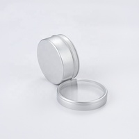Barattolo Rotondo in Alluminio Argento da 40g con Coperchio Scorrevole, Contenitore per Candele da 40ml, Scatola per Tè