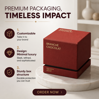 Boîte cadeau de luxe carrée en carton pour chocolats, avec logo personnalisé, estampage à chaud, emballage rigide à col, pour bonbons et truffes