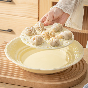Kreative Keramik-Dampfplatte für Dumplings, Doppelschichtige Abtropfplatte für die Küche, 7 Optionen - Product Image 1